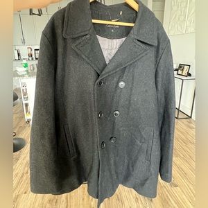 Calvin Klein Double Breasted Wool Blend Peacoat Jacket mens XL